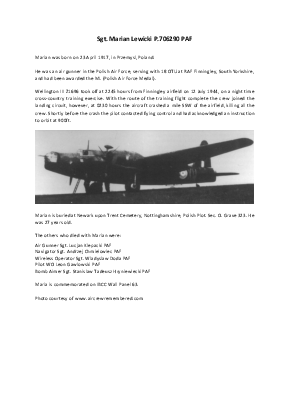 A preview of a PDF biography for Lewicki, Marian